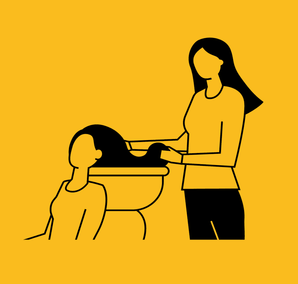 Animation of a hair salon